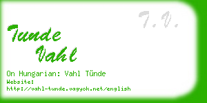 tunde vahl business card