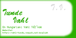 tunde vahl business card